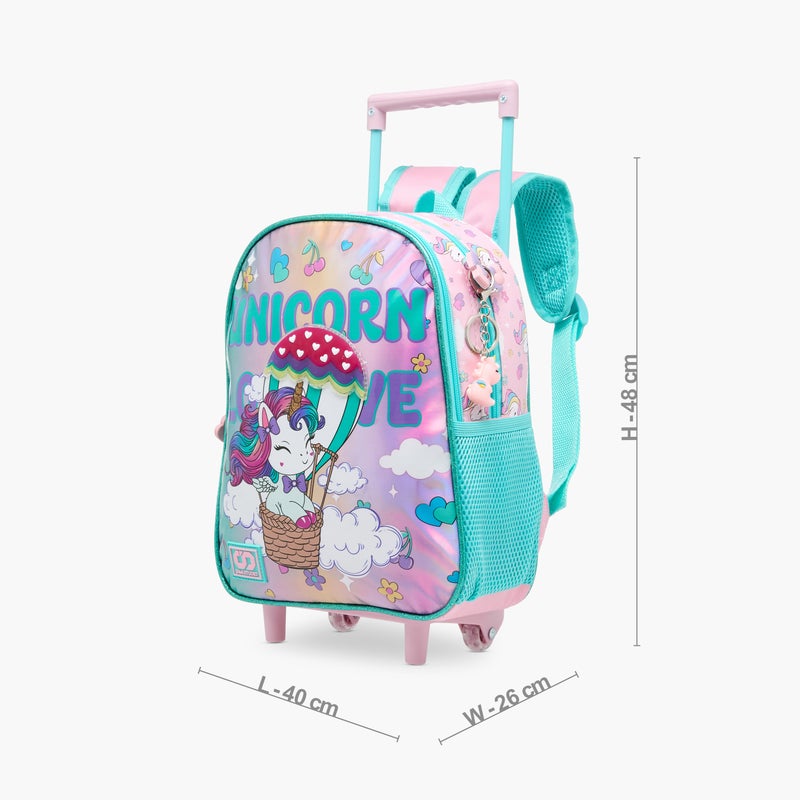 sami_studio 12 Inch Trolley-Unicorn-Collection-2 Cmprt With Zip- (Polyester ) Multicolor \ 48X40X26 - Image 2